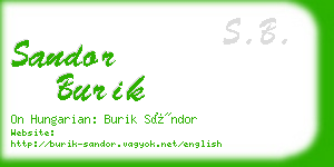 sandor burik business card